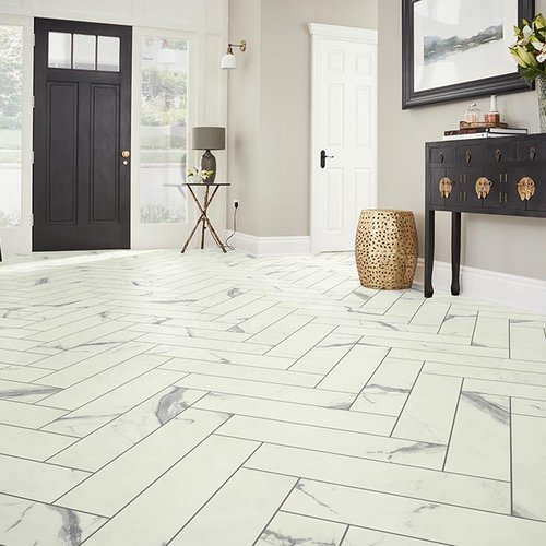 Entry Foyer Luxury Vinyl Tile Herringbone LVT -  Cardinal Flooring and Supply in Klamath Falls, OR